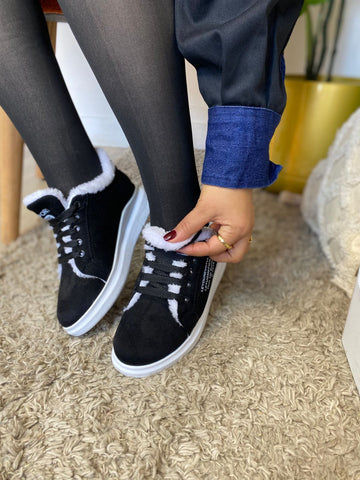 Espadrilles Bottines en Fausse Fourrure Douce