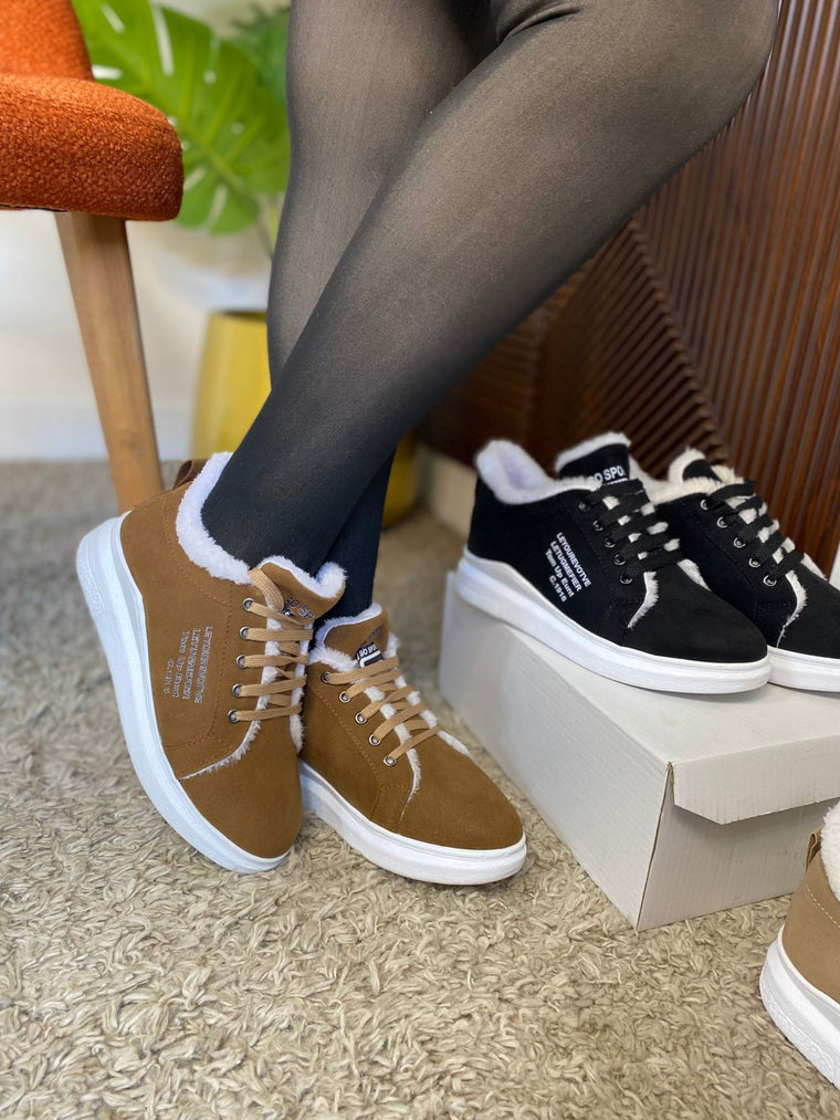 Espadrilles Bottines en Fausse Fourrure Douce